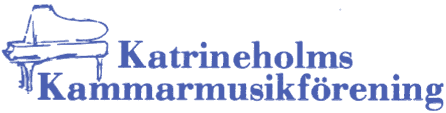 Katrineholms Kammarmusikförenings blå logotype föreställande en flygel intill föreningsnamnet.